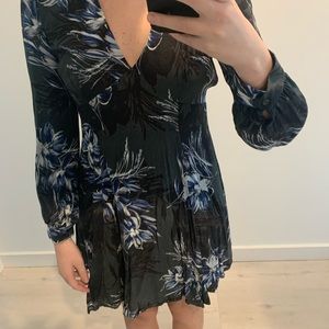 ASTR Mabel Floral Print Lace Up Dress